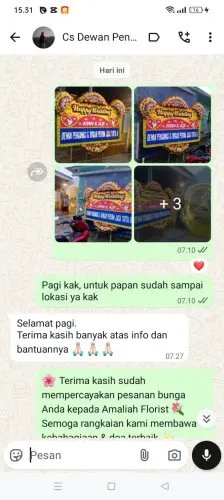 Testimonial Papan Bunga Pernikahan kota malang